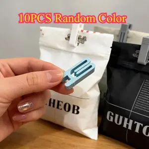 10pcs Snack Bag Seal Clips | Lightweight And Durable Plastic Food Bag Sealing Clips, Kitchen Gadget