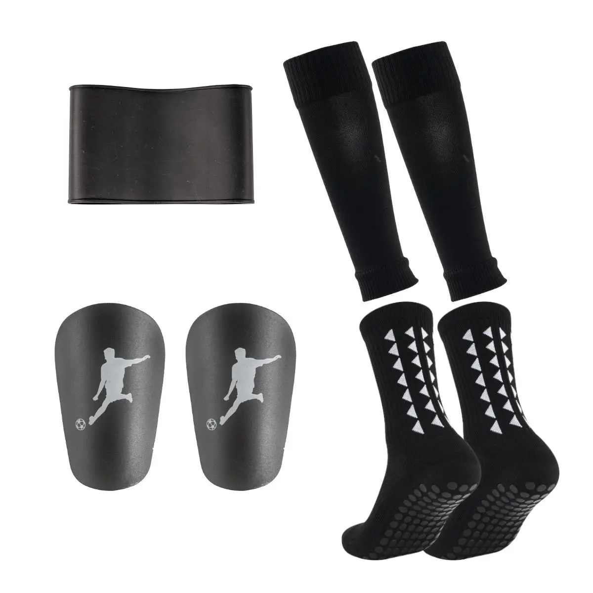Football Stadium Equipment Set (1 Set), Non-slip Football Socks with Silicone Pad, Protective Leg Sleeves, Shin Guards, Soccer Accessories for Men & Women, Soccer Training Equipment, Football Kit, Soccer Gear