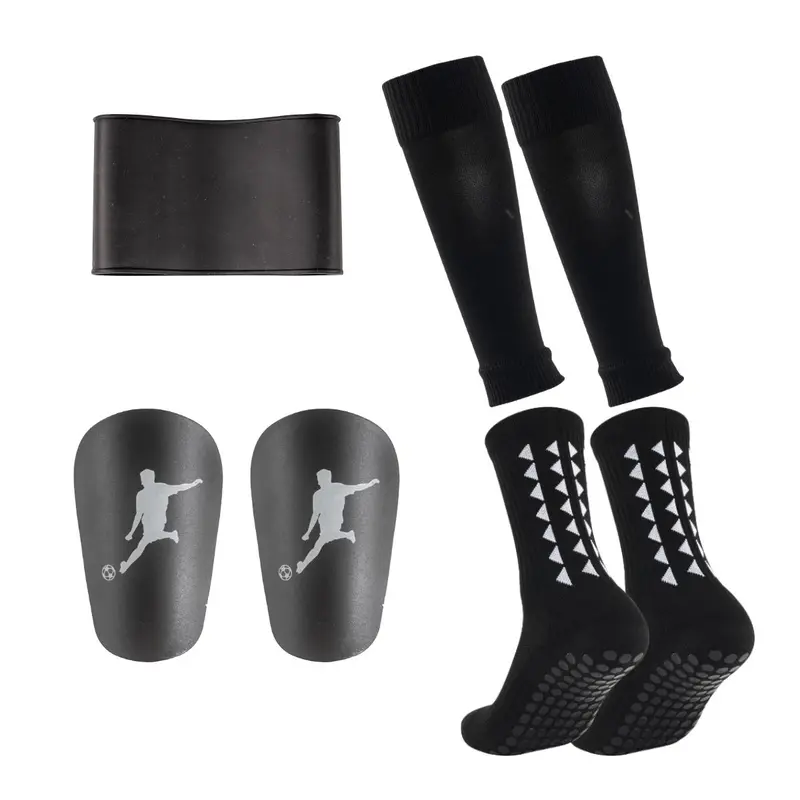 Football Stadium Equipment Set (1 Set), Non-slip Football Socks with Silicone Pad, Protective Leg Sleeves, Shin Guards, Soccer Accessories for Men & Women, Soccer Training Equipment, Football Kit, Soccer Gear