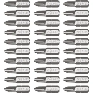 30-Piece Phillips#2 Bit Set PH2, Impact Grade, 1/4-inch Hex Shank, Chrome Vanadium Steel