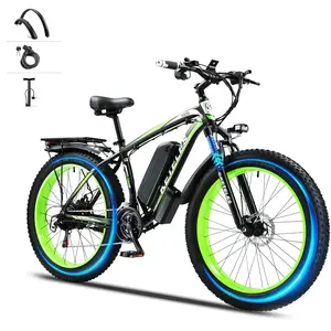 k800, 26 inch wide tire adult electric bike | 48V 30 mph, 21 speed off-road mountain electric assist bike, hydraulic brake, two seater UL certified adventure electric bike