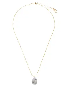 A drop of White Howlite with a dainty gold chain