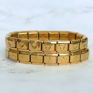 Minimalist Italian Charm Bracelet – Stainless Steel, Adjustable & Stackable – Gold Color