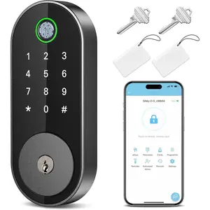 Fingerprint  Deadbolt with Keypad - Keyless Entry Lock for , Apartment, Office, Airbnb, Rental,  & Seniors, App & Code Access, Auto-Lock, Easy DIY Install, Compatible with Alexa &