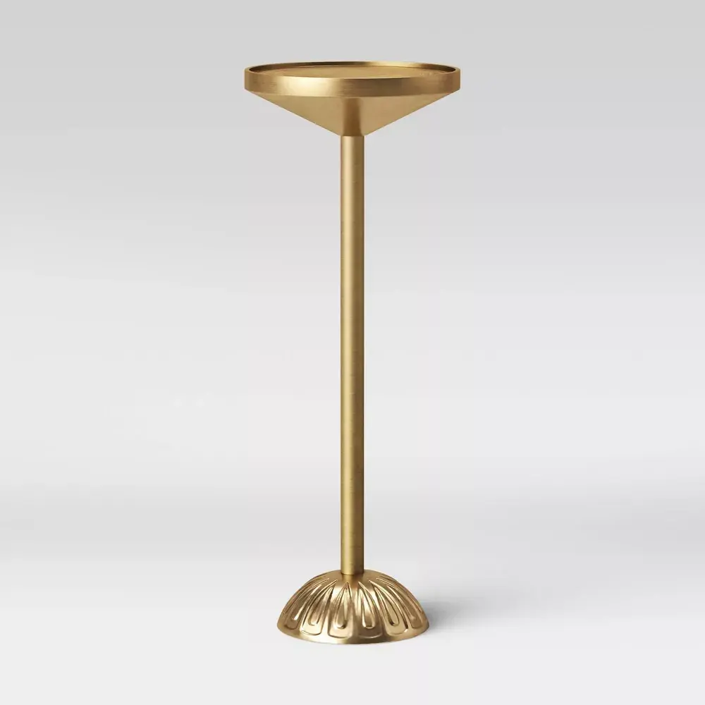 Catalana Round Figural Metal Drink Table Brass - Opalhouse