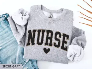 Nurse Sweatshirt, Leopard Nurse Shirt, RN Sweatshirt, Nurse Sweater, Nurse Graduation Gift, Nurse Week, Nurse Appreciation, New Nurse Gift