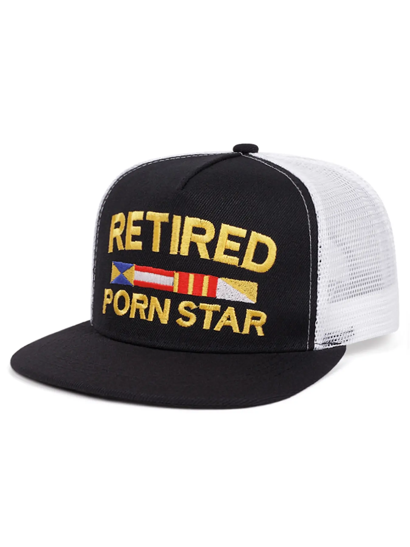 2026 New Flat Brim Baseball Cap Adjustable, Trendy Hip Hop Skateboarding Hat, Unisex Breathable Mesh Trucker Cap with Letter Embroidery, Casual Outdoor Sports Sun Hat, Adjustable Streetwear Hat