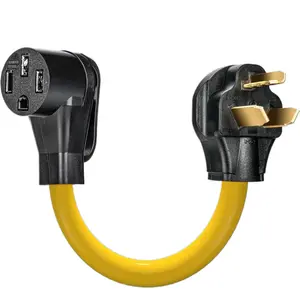 NEMA 10-30P to 14-50R EV Charger Adapter Cord Compatible with EV, 125V/250V 3 Prong Dryer Outlet Male Plug to 50 Amp Female EV for Level 2 Charging