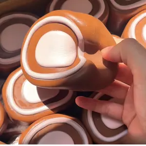 Chocolate slow-rising squishy, sticky bread squishy, soft cake slow-rise squishies Squeezy Squishies  Office Decompression—stress relief fidget toy, calming squeeze toy for adults, office party