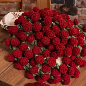 Mother's Day ,Birthday Rose Hand-Woven Blanket, Pure Handmade Bouquet Blanket, Ideal Gift for Mom, Wife, Grandma, Elders, Perfect for Anniversaries, Unique Heartfelt Gift