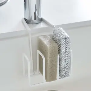 Kitchen Faucet Sink Organizer, Multi-Functional Sponge Draining Rack, Cloth Holder, Storage Shelf, Durable & Space-Saving Design