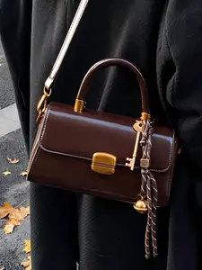 2026 New Classic Textured Four-Season Versatile Crossbody Bag, Minimalist Fashion Ultra-Popular Handheld Small Square Bag, Fashionable Crossbody Bag, Elegant Bag