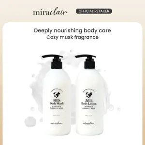 miraclair Milk Body Wash & Lotion | Gabrielle Musk Scented | Hydrating Body Wash & Lotion with Milk Protein, Goat Milk, Hyaluronic Acid, and Ecocert Ingredients for Nourished, Glowing Skin & Long-Lasting Fragrance