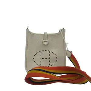 Pre-owned HERMÈS france Crossbody Bags Hermes small white Evelyn crossbody bag