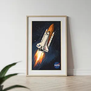 Nasa Poster, Space Shuttle Poster, Nasa Wall Decor, Nasa Art Illustration , Gift For Him, Space Wall Decor, Gift For Her, Home Decor