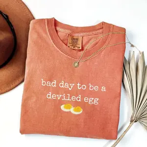 Bad Day to be a Deviled Egg Shirt, Funny Thanksgiving Dinner T-Shirt, Sarcastic Friendsgiving T Shirt, Food Humor Tee C