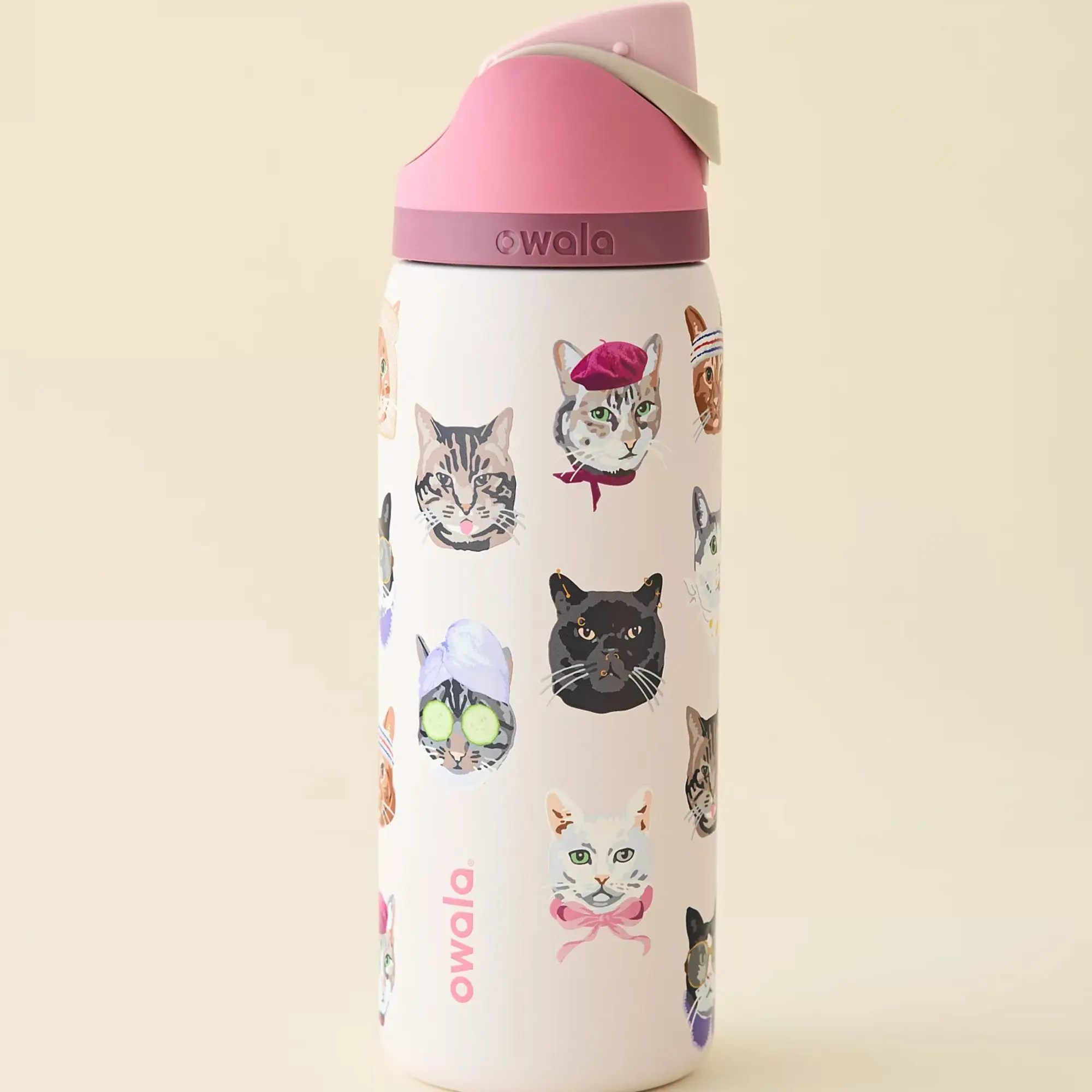 NEW Owala UO Exclusive Cat Collage FreeSip 32oz Water Bottle with Box, Ideal for School & Travel Use