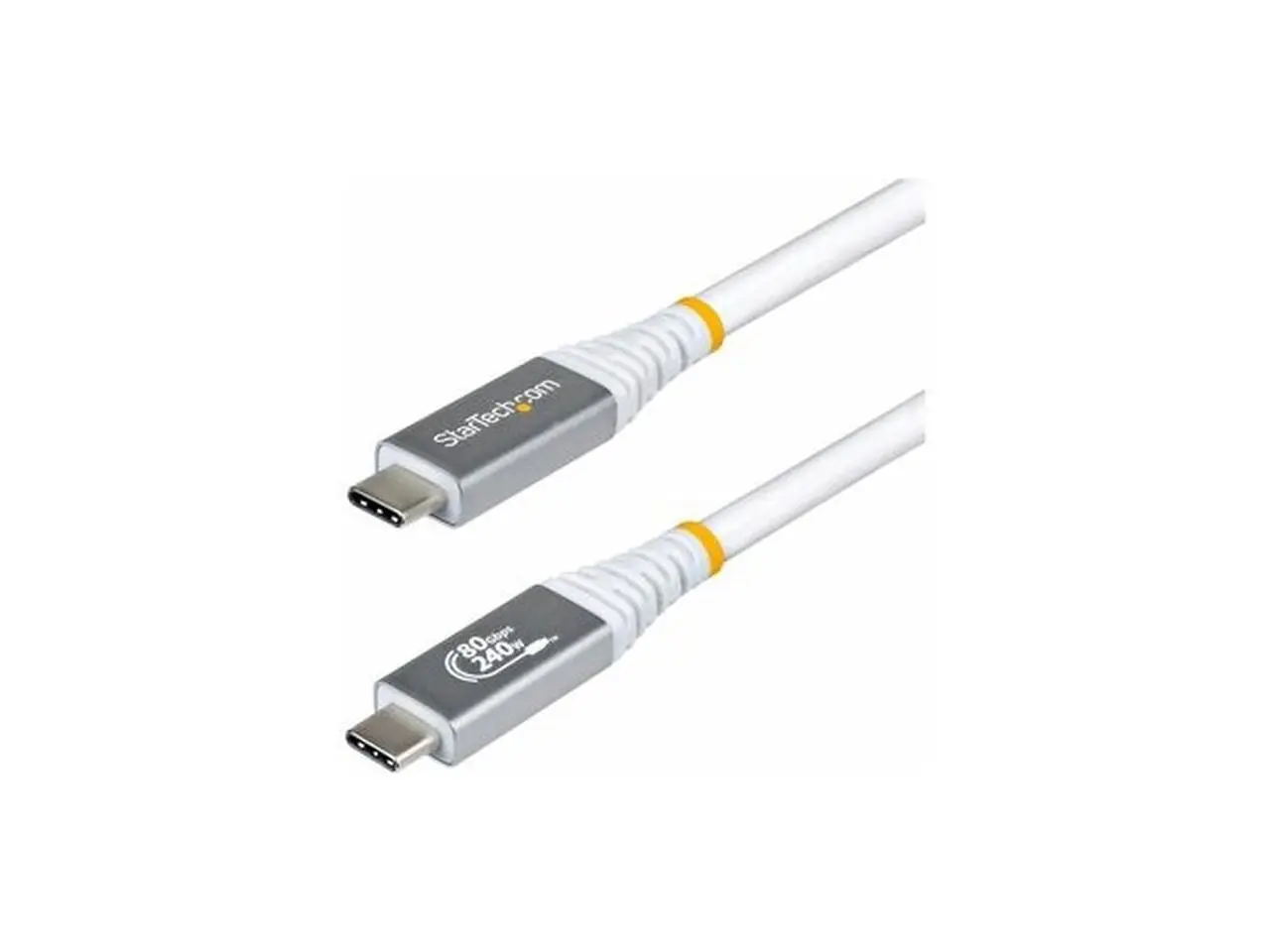 StarTech 1.5ft USB4 Cable 80Gbps, USB-IF Certified USB-C Cable, 240W, 8K 120Hz/4K 240Hz DP2.1, Thunderbolt 4 Compatible, White