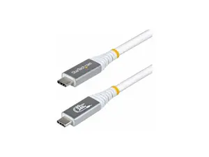 StarTech 1.5ft USB4 Cable 80Gbps, USB-IF Certified USB-C Cable, 240W, 8K 120Hz/4K 240Hz DP2.1, Thunderbolt 4 Compatible, White