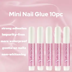 Strong Adhesion 2g Nail Glue 10 pc for Flawless Manicure and Nail Art, Nail Care Polish Smooth Waterproof Gentle on Nails Cutics