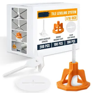 Tile Leveling System Set 1/16 inch - 400 count - Professional Floor & Wall Spacer Kit with  Caps & Protection Plates - Anti-Lippage Installation Tools for Large and Small Tile Formats