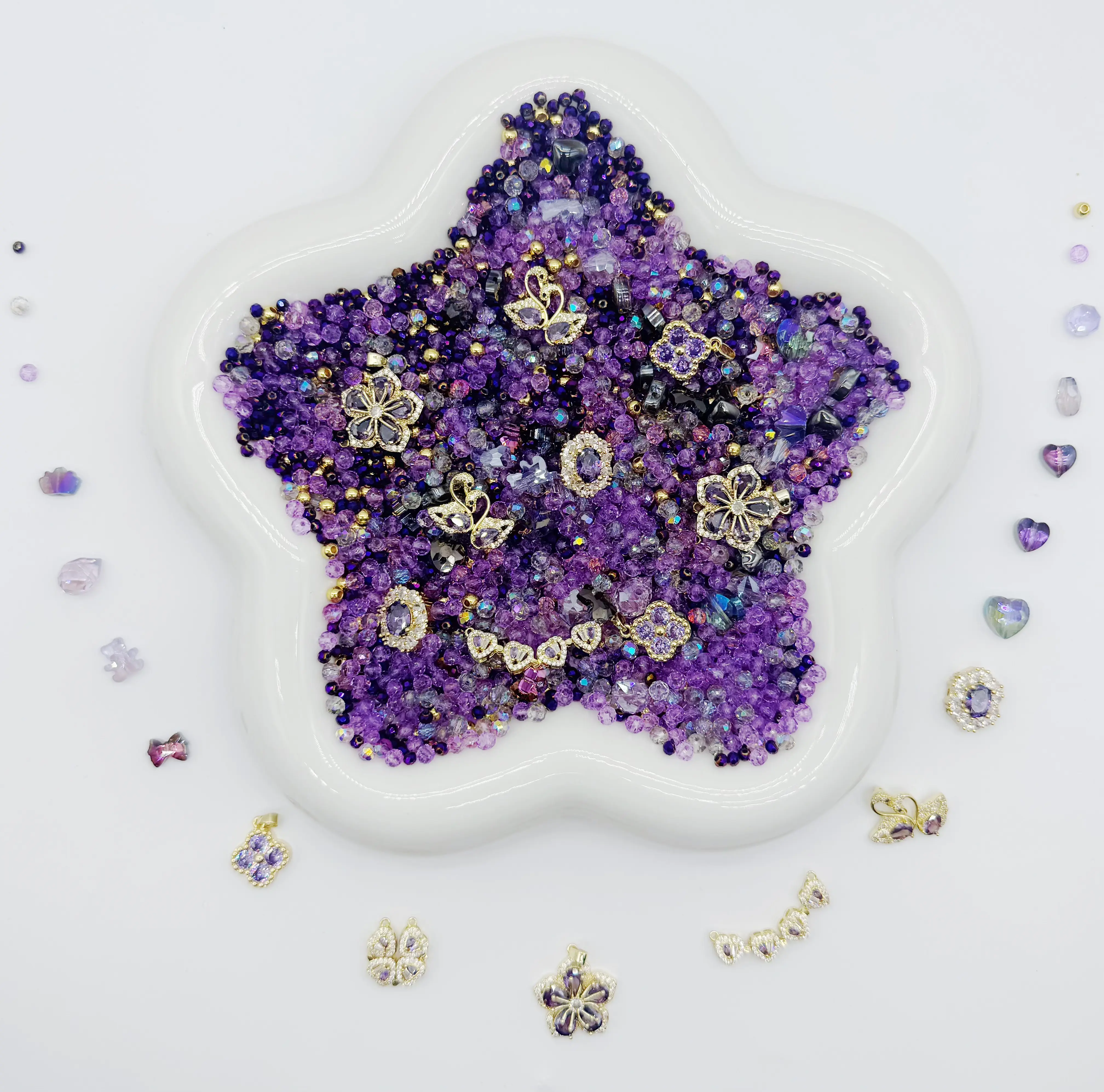 Voilet galaxy-Mixed Beads Charms Kit