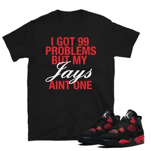 Retro 4 Red Thunder 99 Problems shirt tshirt TOP PULLOVER