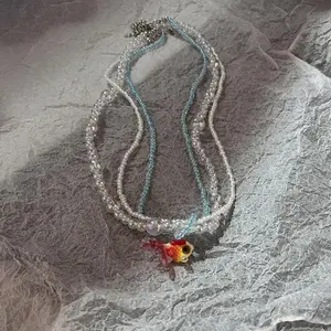 Boho Kpop Colorful Sugar Star Tassel Pendant Choker Necklace for Women Sweet Love Heart Chain Aesthetic Y2K Jewelry Accessories