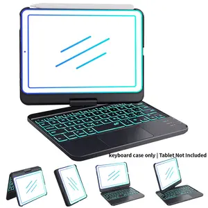 [Only Keyboard Case, Tablet Not Included]Keyboard Case for iPad mini 7 A17 Pro(2024) & Mini 6 (2021) 8.3", 360° Rotate Case for iPad mini 7th/6th Generation, Touchpad Keyboard with 7 Color Backlit, Type-C Rechargeable