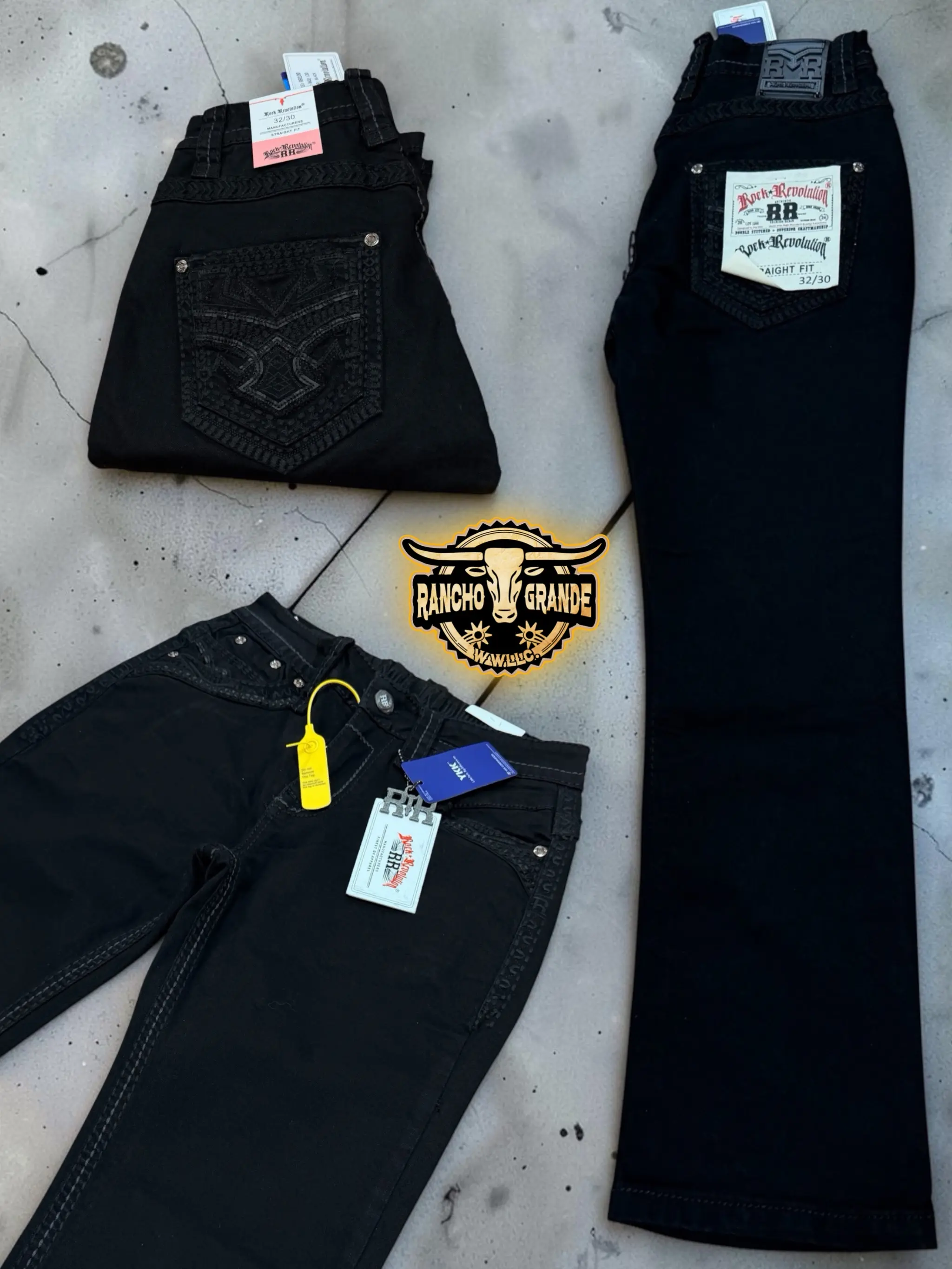 Rock R. 100 Mens Modern Western Cowboy Jeans Boot Cut / Pantalon Vaquero para Hombre Corte Moderno para Botas