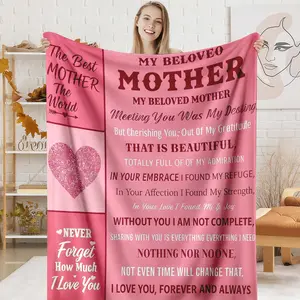 To My Mom Never Forget How Much I Love You Pink Throw Blanket, Beloved Mother Blanket, Emotional Gift for Mother's Day Birthday