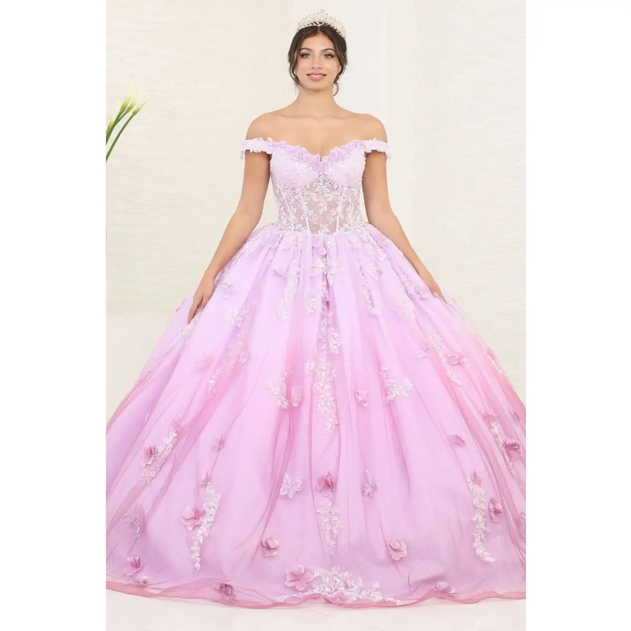 Vestidos De Quinceañera-Vestidos De 15 Años Layla K LK254 Glitter Gown