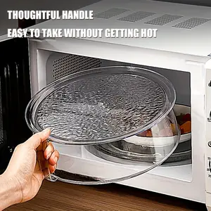 Multifunctional Microwave Splatter Cover, Heat Resistant 200°c, 360° Splash Proof, Food Insulator, Durable Plastic, Easy Clean, Kitchen Accessory
