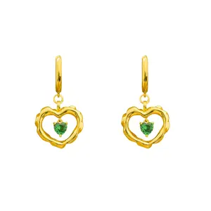 Double Heart Dangling Earrings