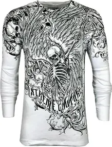 Xtreme Couture by Affliction Mens Thermal Shirt Accuser Skull Shirt - DARKER SIDE Biker MMA S-2X
