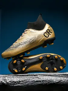 Men's Practical Training Football Shoes, Grip Flexible Shooting, Flexible Shock Absorption, Comfortable Touch Ball, Tpu Long Stud Sole