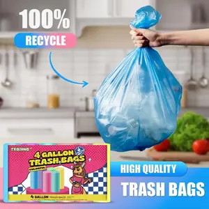 150 Count 4 Gallon Small Trash Bags - Colored Bathroom Garbage Bags Unscented Leak-proof, 15 Liter Plastic Wastebasket Can Liners for Office Bedroom Toilet and Car