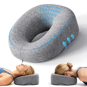 Benazcap Face Down Pillow for Massage Table Memory Foam for Prone Down Sleeping BBL Pillow After Eye Surgery Vitrectomy Recovery Face Cradle Massage Headrest for Bed Gray