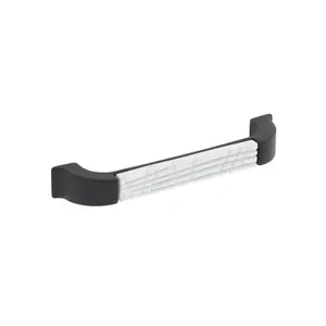Black & White Ceramic Cabinet Pull – Matte Black Base