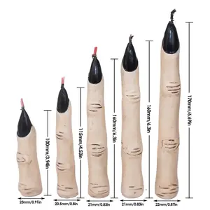 Horror Themed Scented Candles Hand-Poured Black Soy Wax Skull Severed Witch Fingers for Spooky Atmosphere Creation