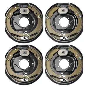 Electric Trailer Brake Assembly, 12" x 2", 2 Pairs Self-Adjusting Electric Brakes Kit for 7000 lbs Axle, 5-Hole Mounting, Backing Plates for Braking System Part Replacement (2 Right + 2 Left)