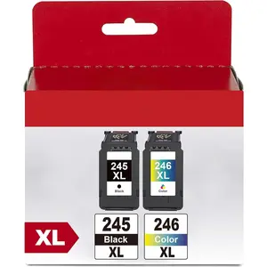 245XL Ink  246XL Compatible for  245XL Black Ink for  245XL 246XL Combo Pack Use with  TS202 Ink Cartridges PIXMA MG2522 MX490 MX492 TR4520 TR4500 TS3322 TS3122, Black & Color