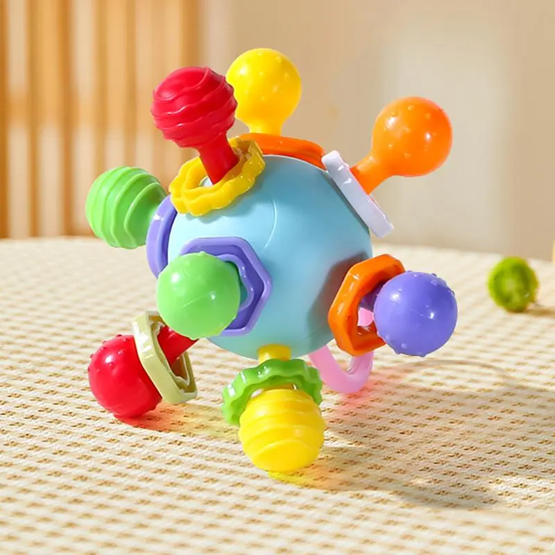 Baby Manhattan Ball Toy, Newborn Baby Teething Toy, Infant Baby Grasping Ball Toy, Baby Sensory Play Toy, Baby Motor Skills Training Toy, Sensory Teether