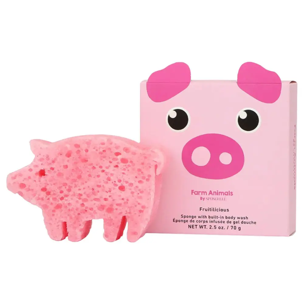 Spongellé Peggy Pig Kids Body Buffer, Fruitilicious Scent, All Ages
