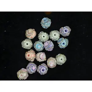 456 10PCS Glitter Flower Spacer Beads Set | Colorful Sparkly Rondelle Beads for DIY Pens & Jewelry