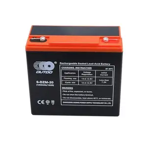 12V 24Ah Battery 6-DZM-20 SLA Motorcycle Battery Maintenance Free Powersport Batteries for Electric Scooter eBike Go Kart ATV UTV Moped Quad Buggy Dune Tractor Golf Cart Four Wheeler Dirt Pit Bike