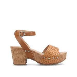 VANESSA PLATFORM CLOG SANDALS - Tan Woven VANESSA PLATFORM CLOG SANDALS - Tan Woven
