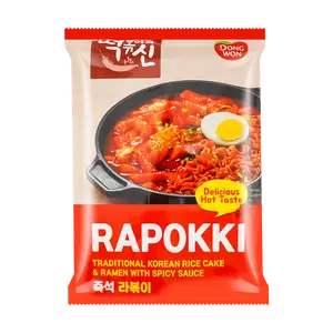 DONGWON Rapokki , Tradition Tteokbokki Korean Rice Cake & Ramen With Spicy Sauce,11.53oz