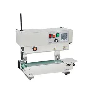 VEVOR Continuous Bag Band Sealing Machine, 0.24-0.47 in Seal Width, Vertical Band Sealer Machine with Roller Printing, Temp Speed Adjustable, Heat Sealing Machine for 0.001-0.03 in Plastic Bags