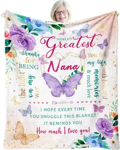 Nana Gifts, Gifts for Nana Mothers Day Birthday Throw Blanket 60" X 50", Unique Nana Birthday Gifts, Best Nana Ever Gifts, Nana Gifts from Grandkids, Presents for Nana, Nana Birthday Gifts
